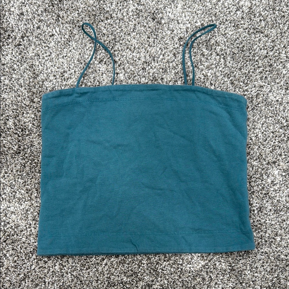 American Eagle Outfitters Cropped Fitted Blue Tank Top ~ Women’s Size Small